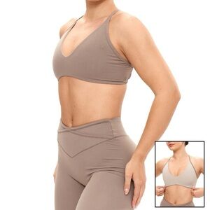 BuffBunny Girlfriend Reversible Sports Bra Chai Latte/Chamomile